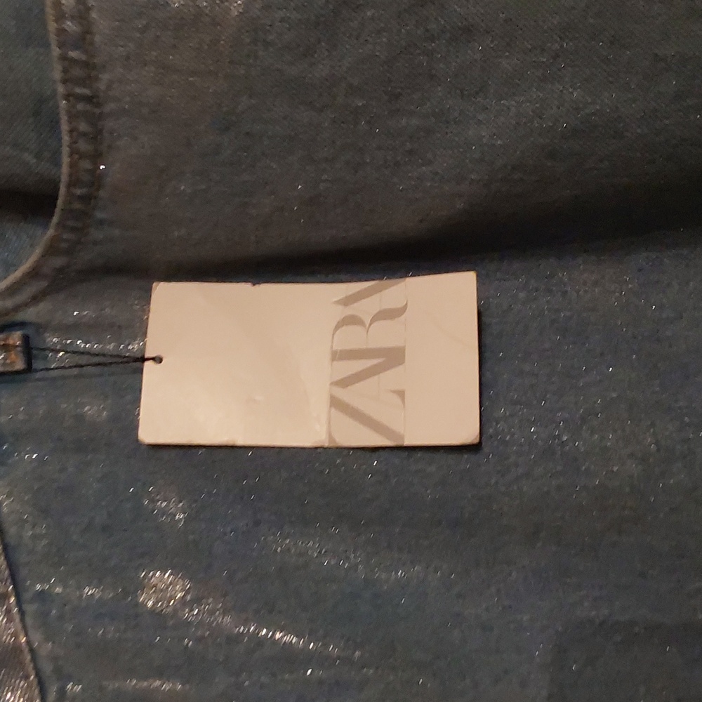 BNWT ZARA SHIMMER DENIM LONG SKIRT SIZE XXL..SIZE XXL - Picture 4 of 9